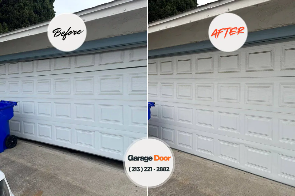 Before and after: garage door repair Monette, AR